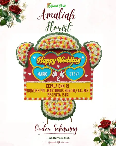 Papan Bunga Pernikahan Dewi